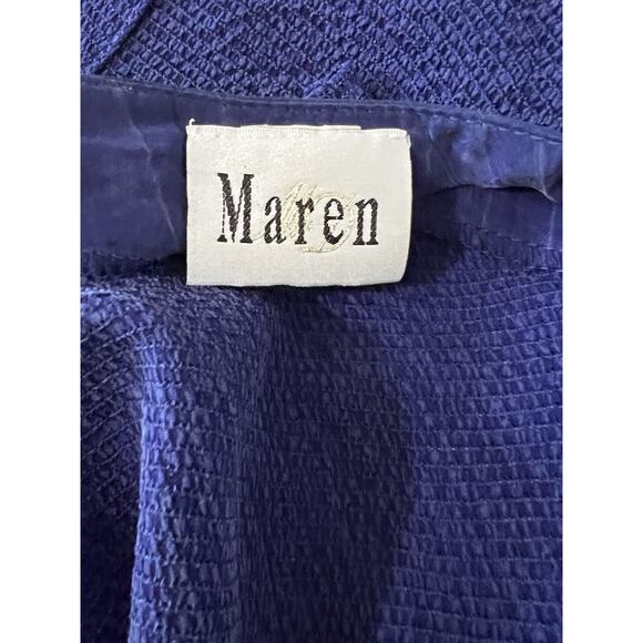 Maren Vintage 90s Deep Iridescent Purple 2pc Silky Maxi Dress & Jacket Size 24W - Picture 8 of 9